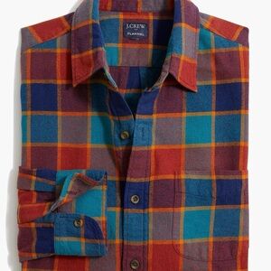 J. Crew Red and Blue Casual Button Down Shirt